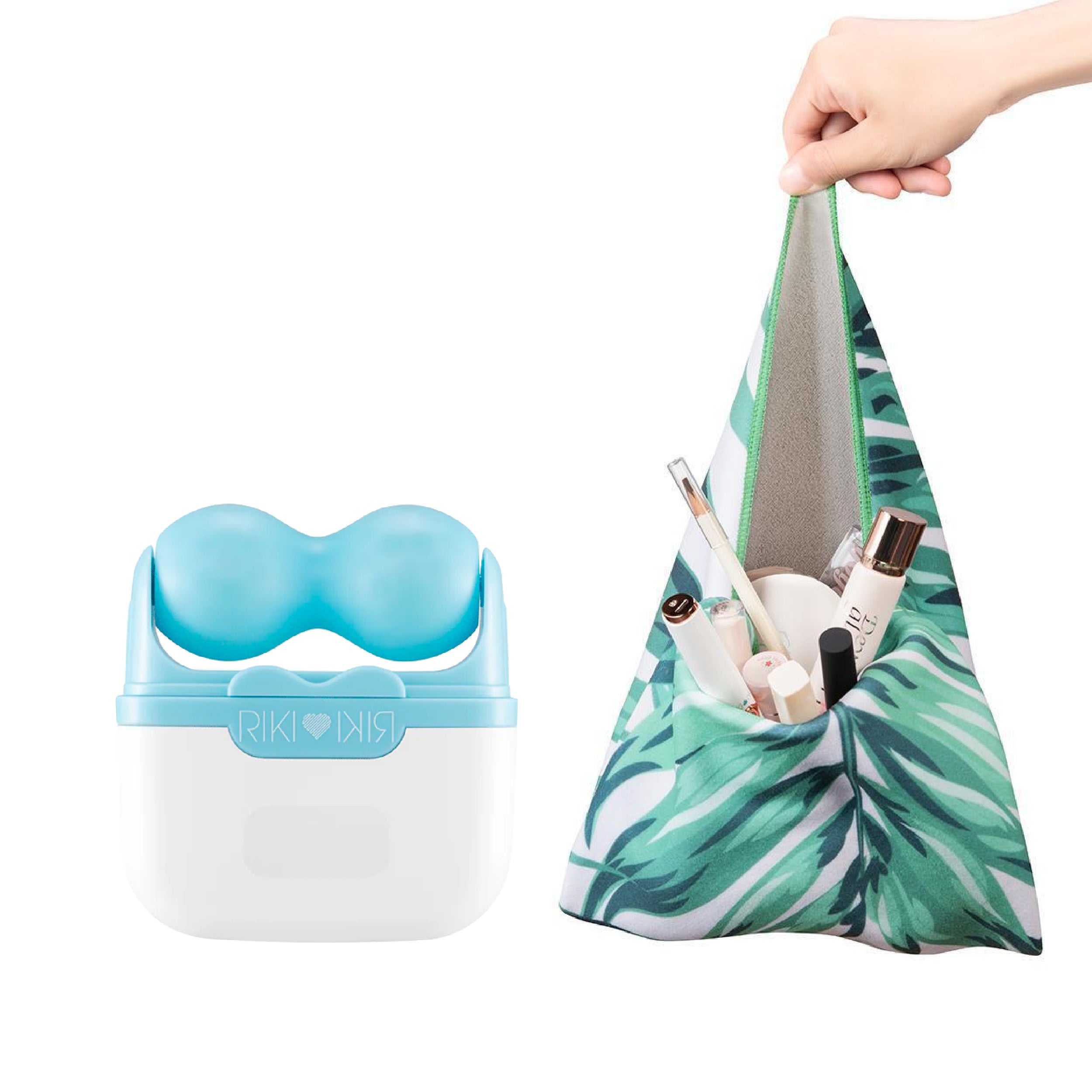 RIKI Ice Roller and Adhesive Makeup Bag Bundle