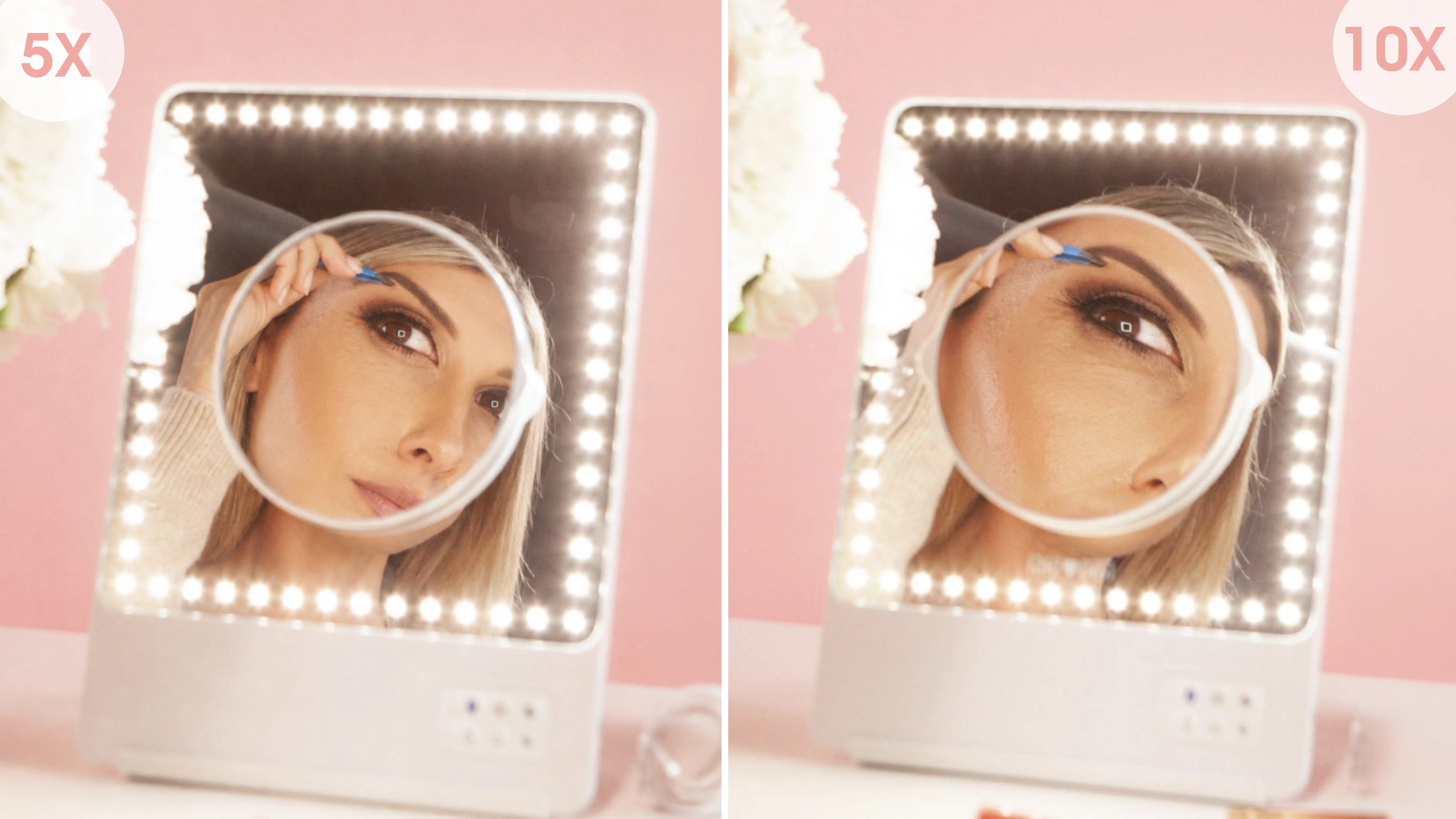 5x vs 10x magnifying makeup mirror comparison