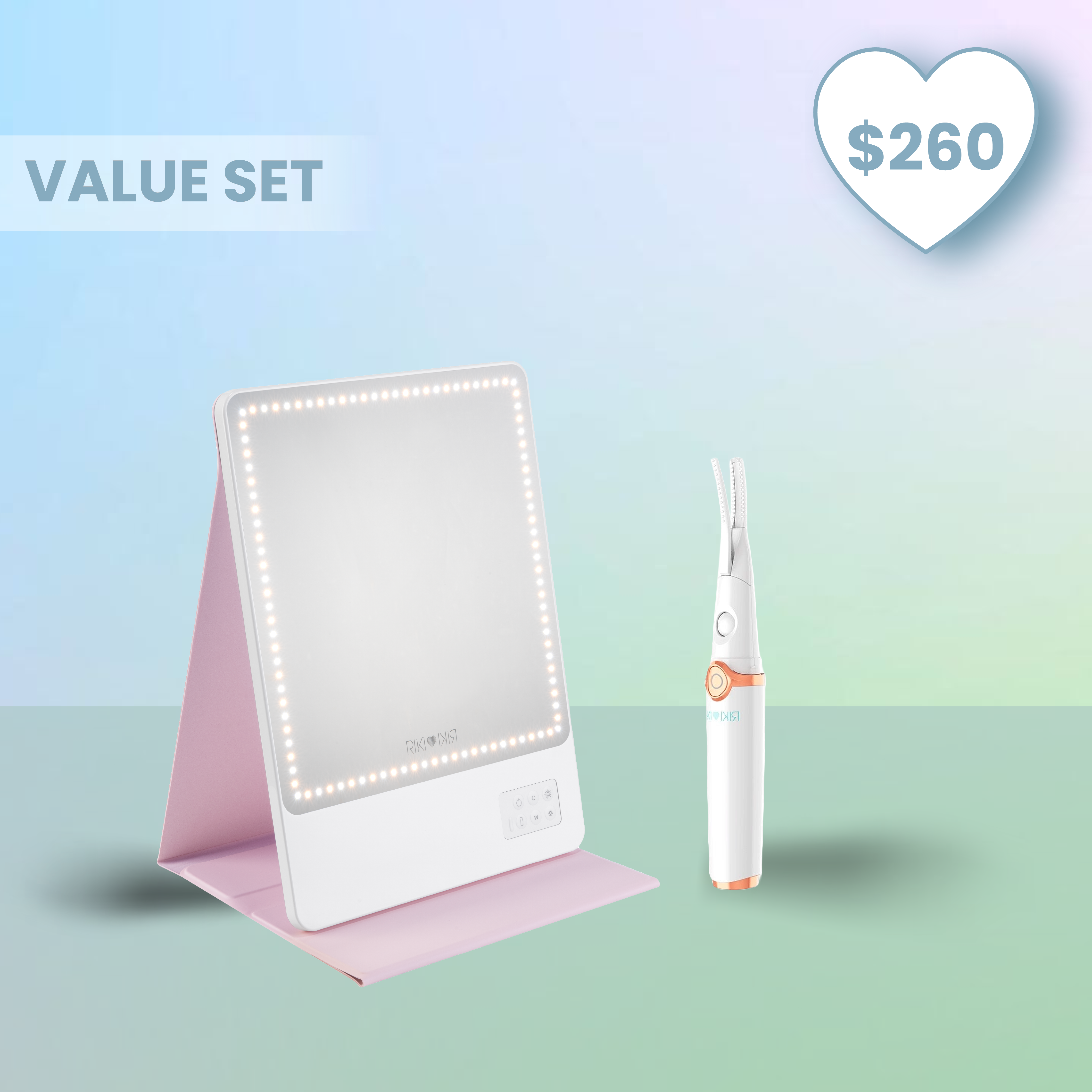 RIKI SKINNY ECO Glam on-the-Glow Set & EYELASH CURLER Value Set