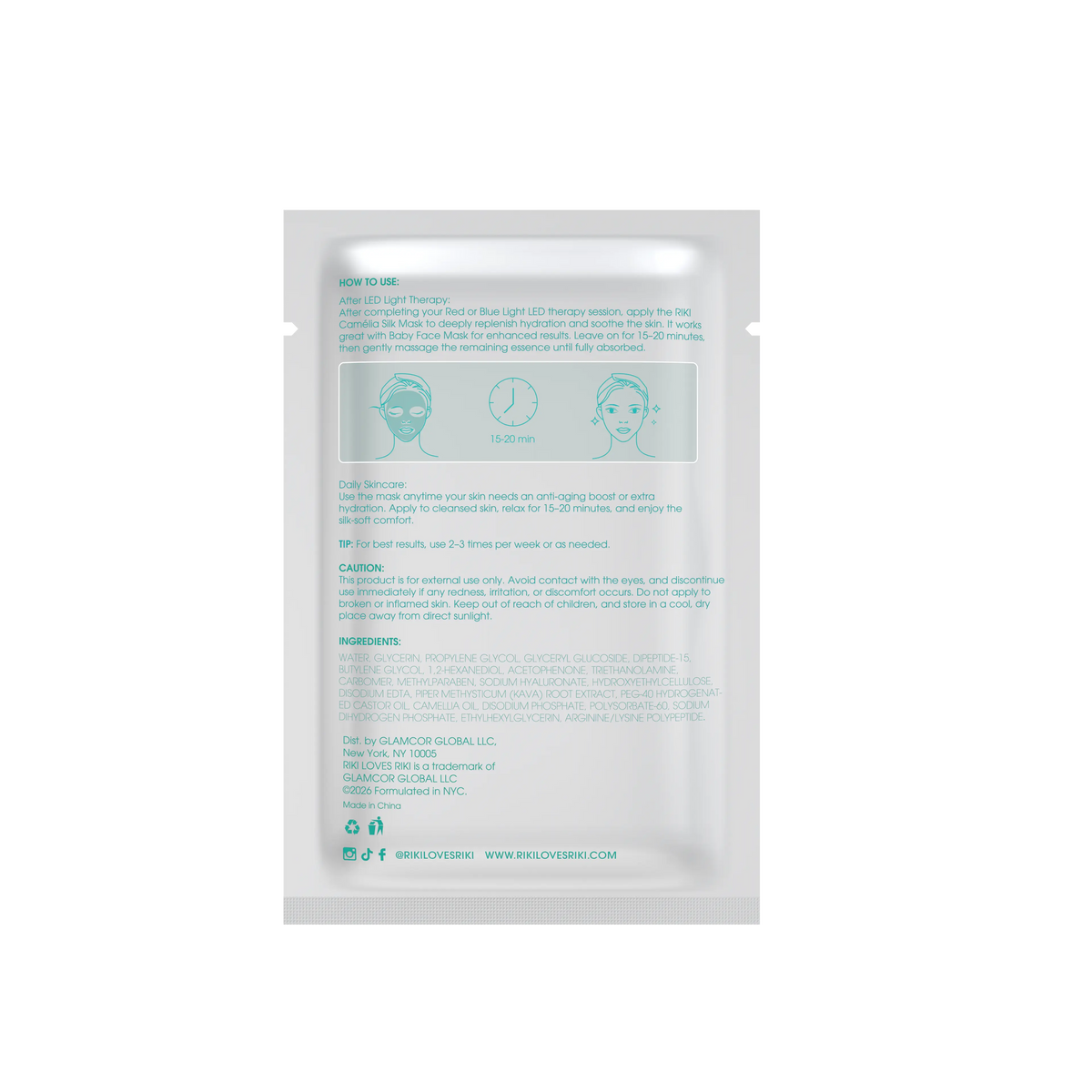 RIKI Camélia Anti-aging Peptide Silk Mask RIKI LOVES RIKI