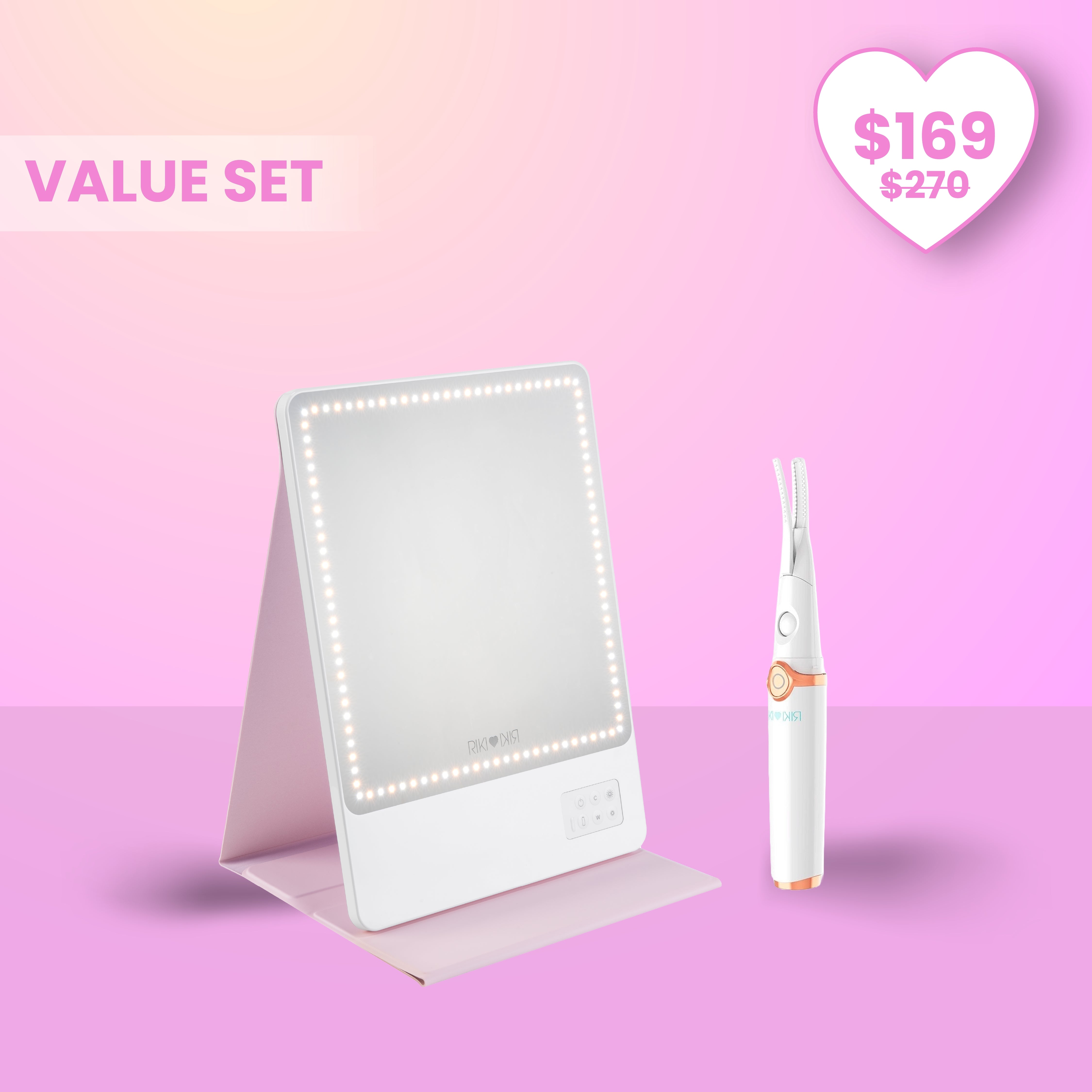 RIKI SKINNY ECO Glam on-the-Glow Set & EYELASH CURLER Value Set