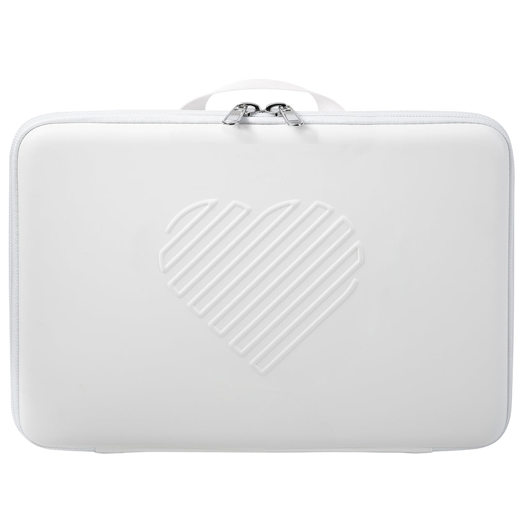 RIKI PRETTY Carry Case in white, lightweight and heavily padded for travel.