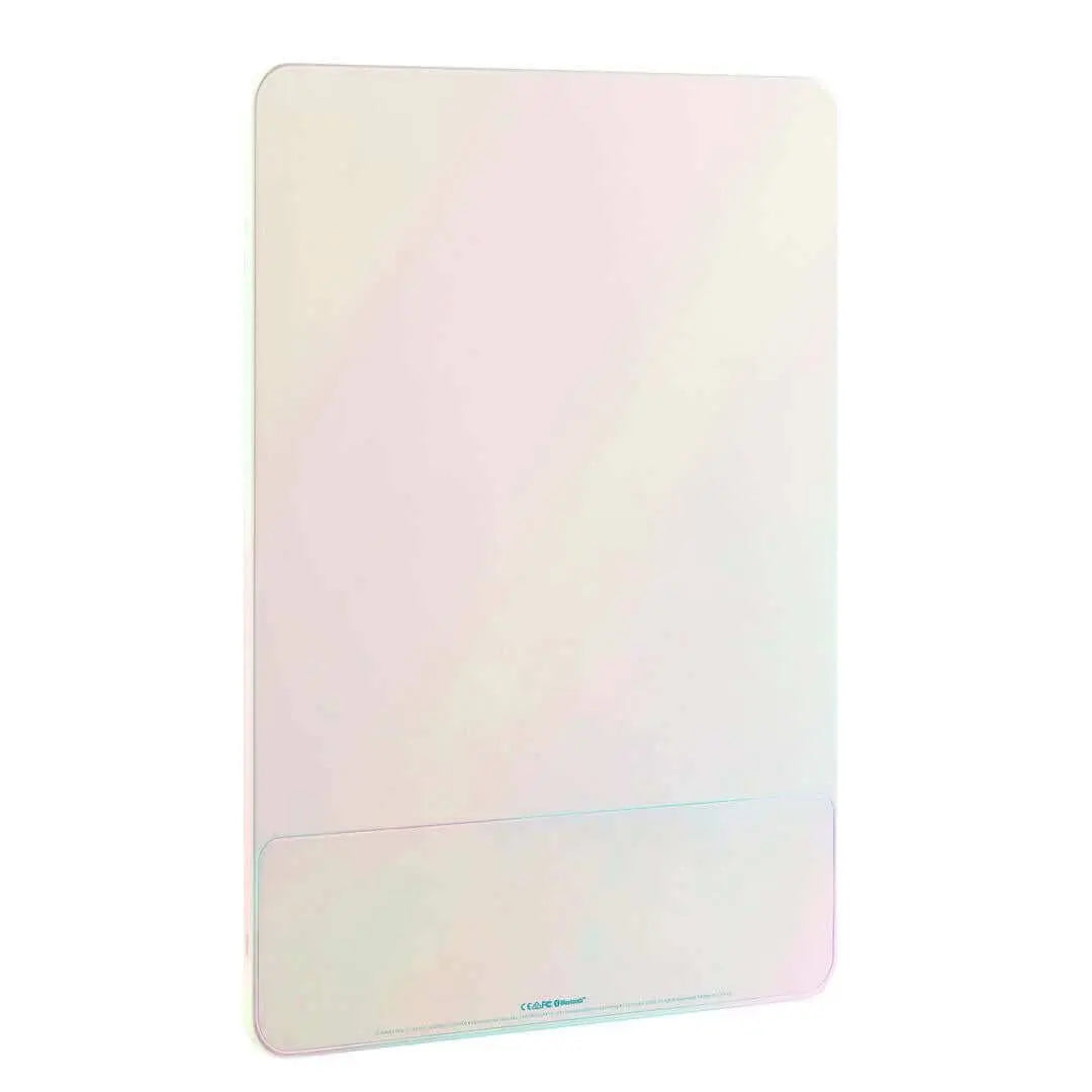 Back view of iridescent RIKI SKINNY mirror with 10x magnification, slightly used, sample sale.