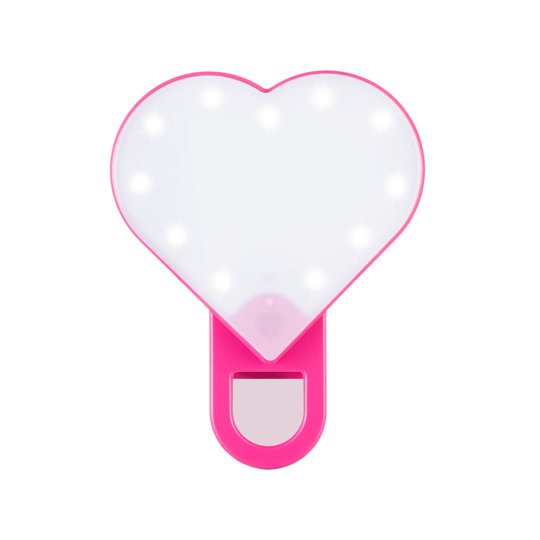 RIKI Sweetheart selfie mirror in white, designed for flawless lighting and makeup application.