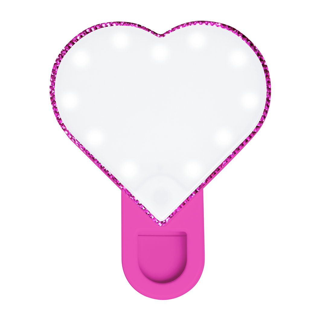 RIKI Sweetheart Beauty Essential in white with crystal accents for a stylish and functional selfie light and mirror.