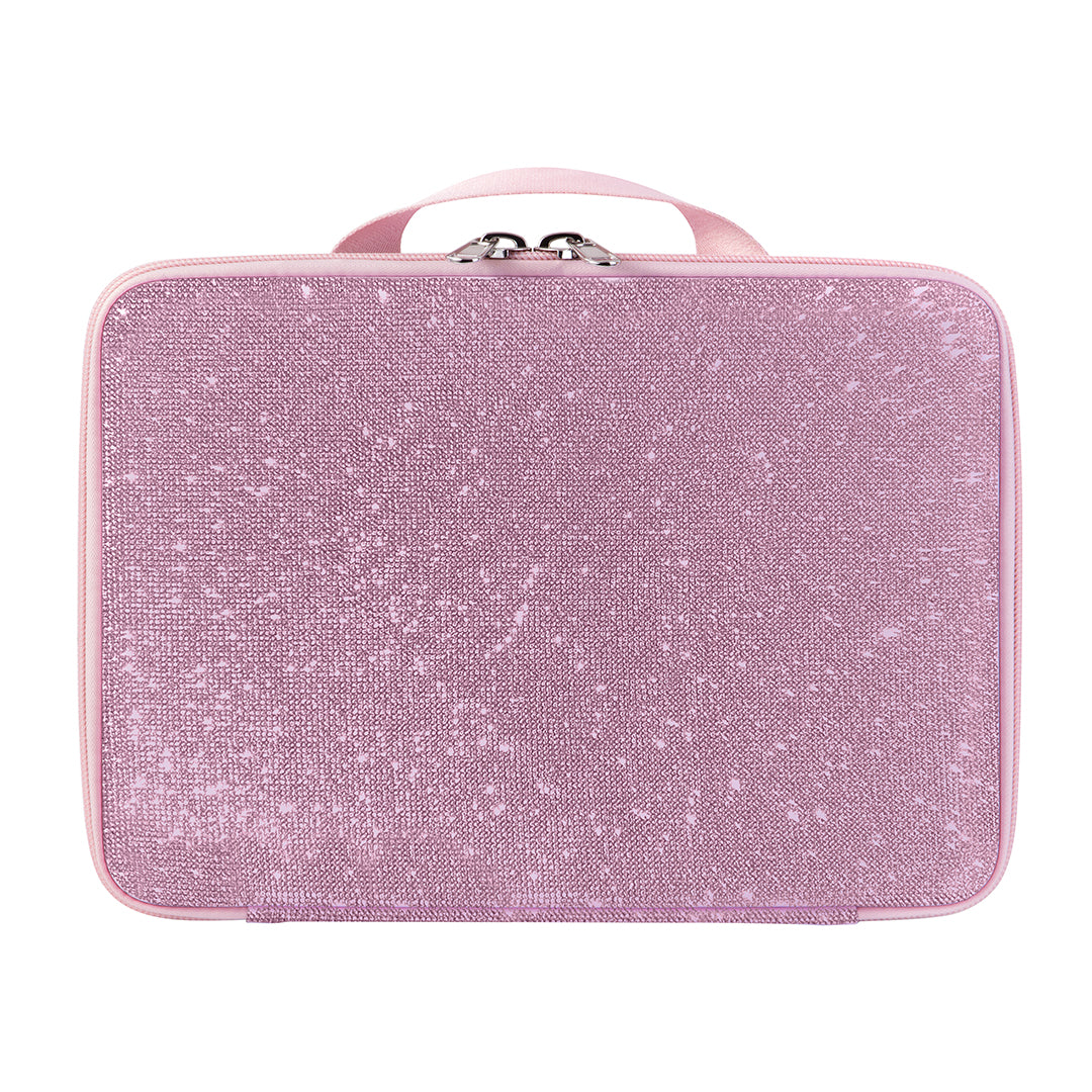 Glamorous Sparkle Pink RIKI Carry Case for Skinny Magnification Mirror – Perfect for On-the-Go!