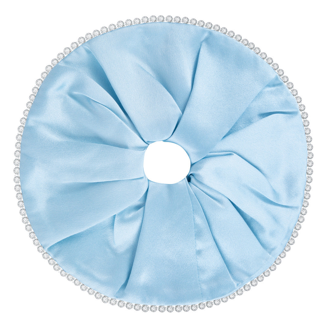 RIKI Crystal Hair Scrunchies in blue, prevents hair damage and creases