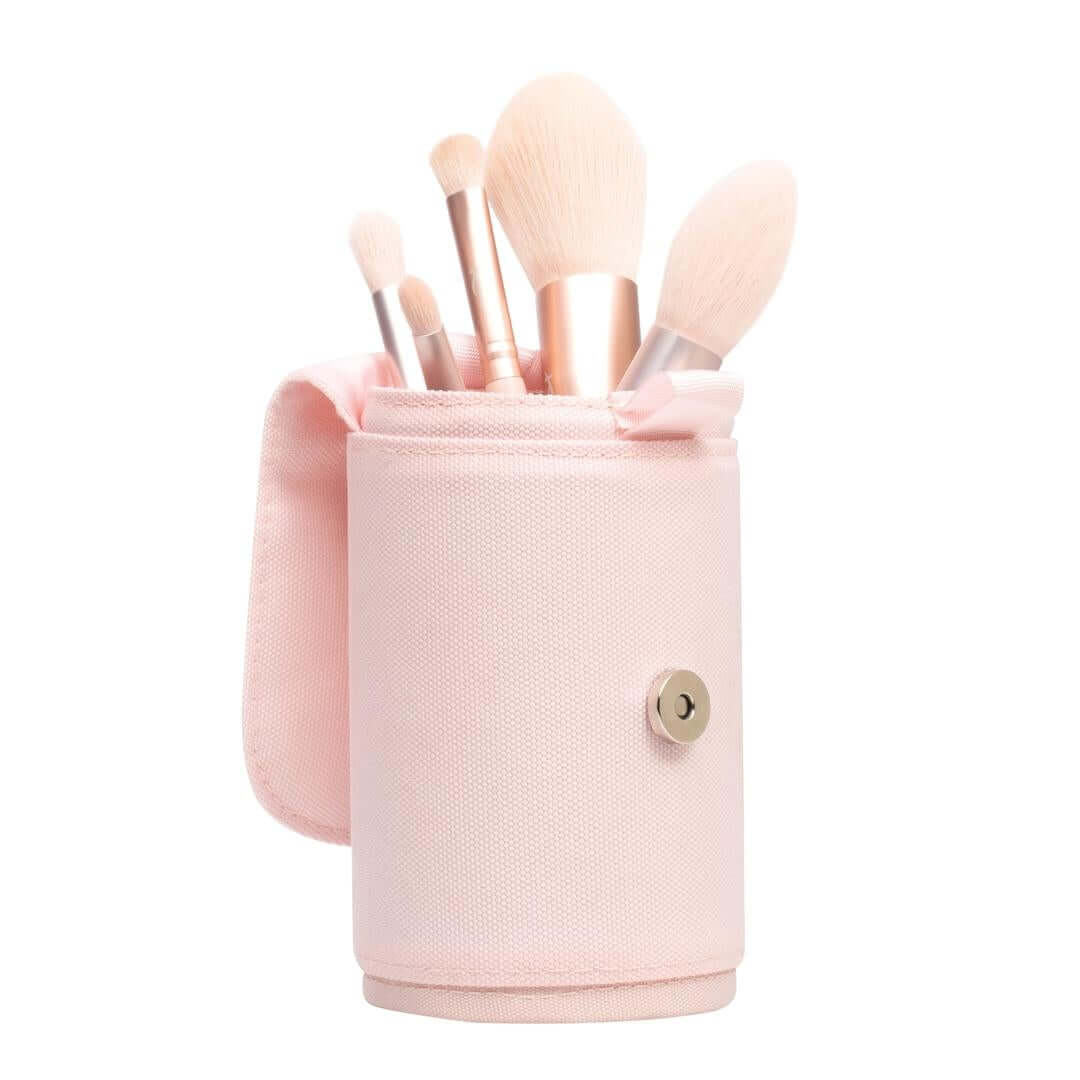 Stylish and protective compact brush case in pink