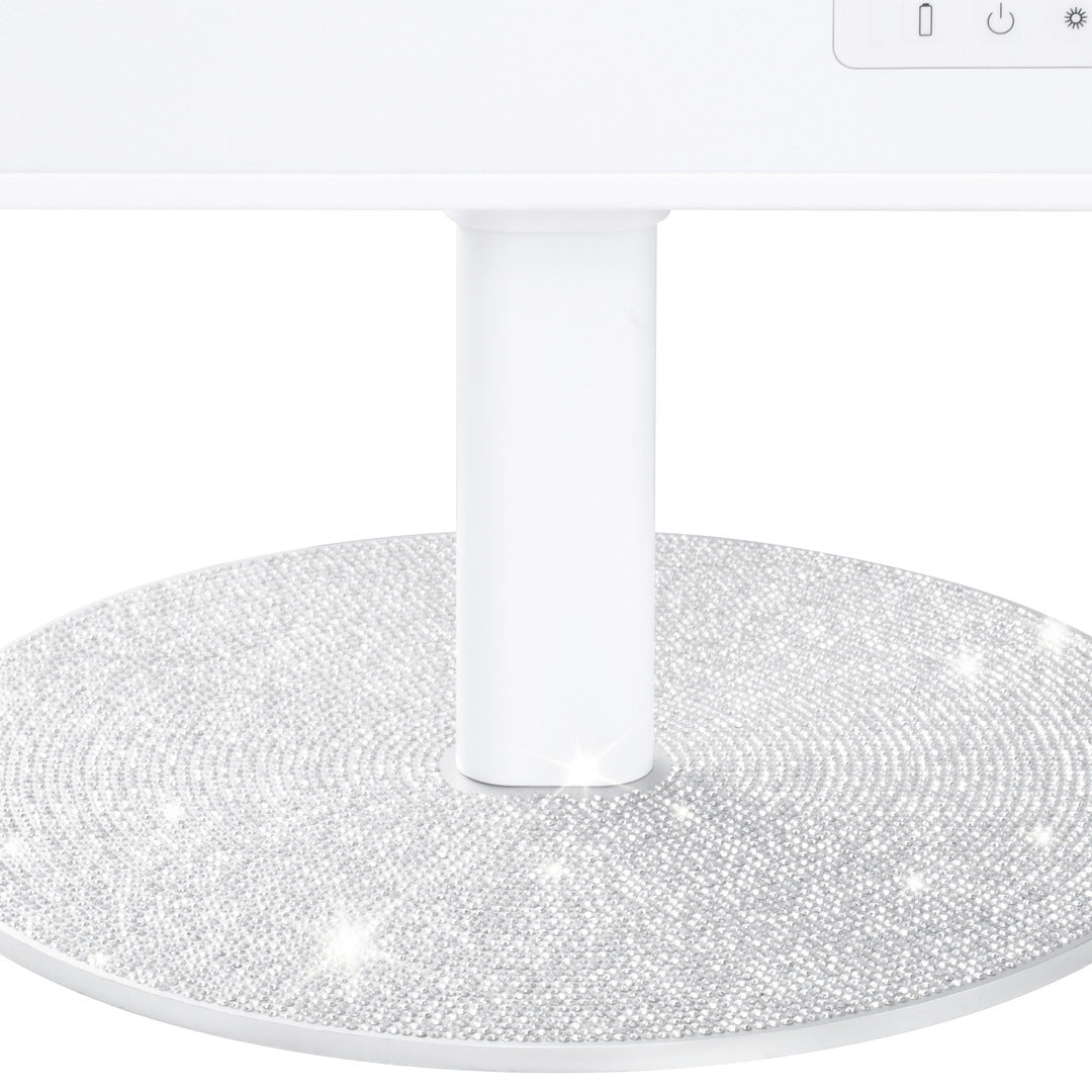 RIKI Skinny Vanity Stand with a sparkle white base, adding elegance to your vanity