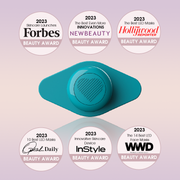 RIKI Miracle LED Therapy Acne Patch stored in its recharging case, ideal for on-the-go skincare treatment