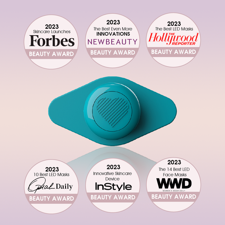 RIKI Miracle LED Therapy Acne Patch stored in its recharging case, ideal for on-the-go skincare treatment