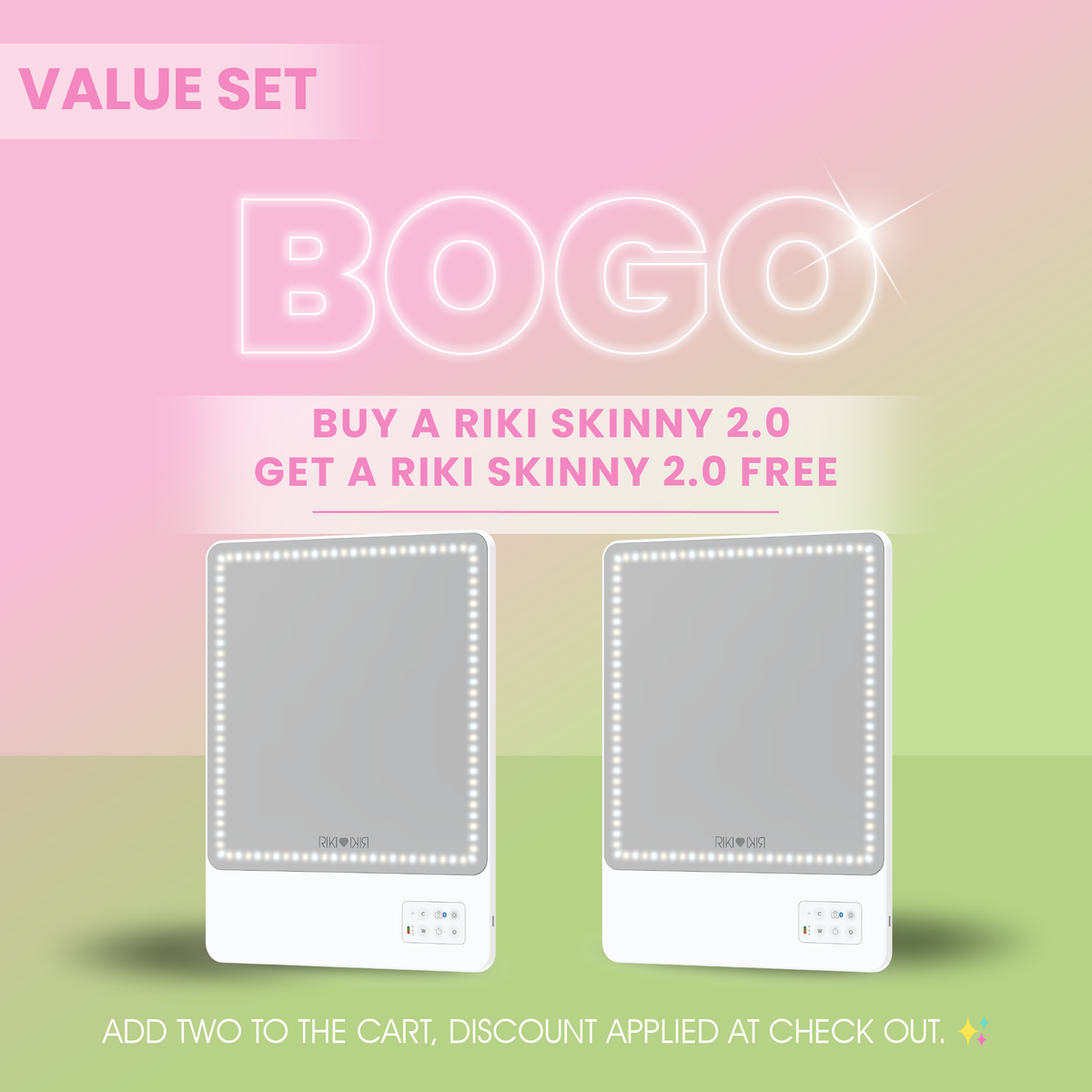 Marigold Riki RIKI SKINNY DUO The Ultimate Warm & Cool Lighting LED Makeup Mirror ...