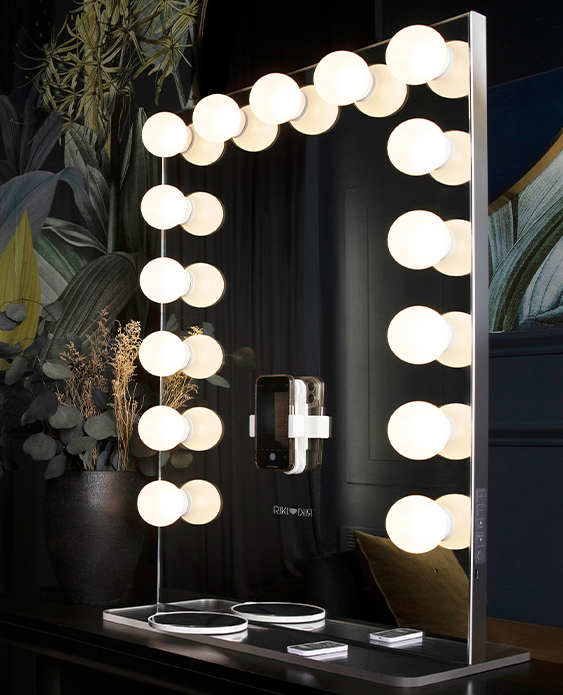 High quality Hollywood style vanity and mirror bundle that is offering the perfect Hollywood glam to your space. More premium lighting than Impressions Vanity Hollywood mirror