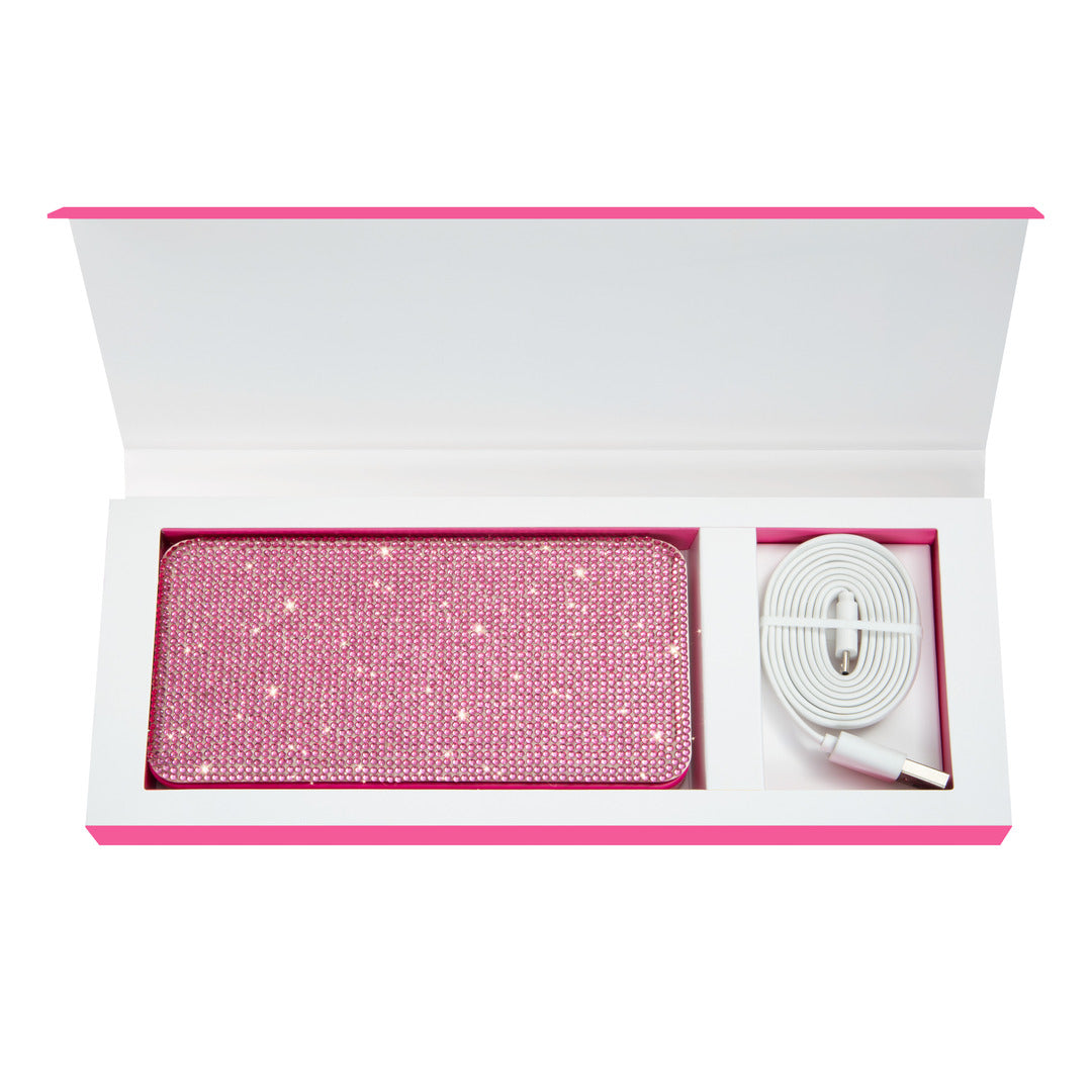 Sparkle RIKI Powerful complete kit in hot pink by RIKI LOVES RIKI, the perfect companion for all your makeup adventures with the best mirror and portable charger.