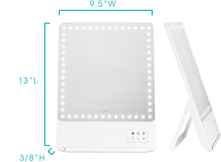 RIKI SKINNY's dimension, rechargeable makeup mirror with lights, vanity mirror with lights, lighted makeup mirror, professional grade makeup mirror, Oprah's favorite thing, bathroom mirror with lights