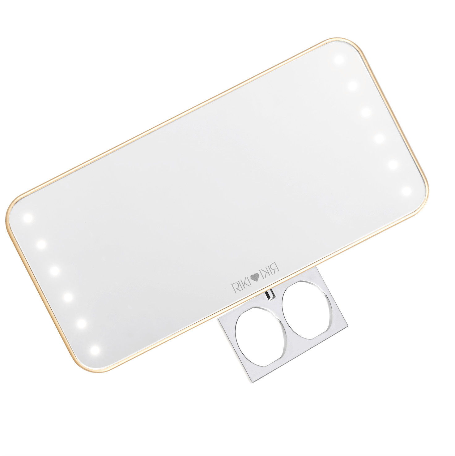 "Riki Cutie Gold Pocket Mirror - Compact Makeup Mirror for On-the-Go Touch-Ups