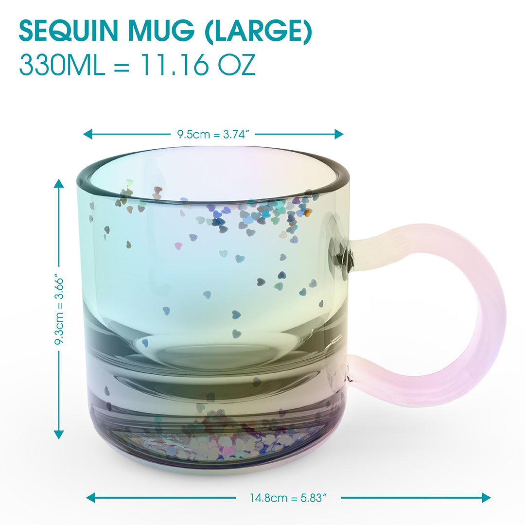 RIKI LOVES RIKI Sequin Mug Large Dimensions - Luxurious design for your favorite beverages!