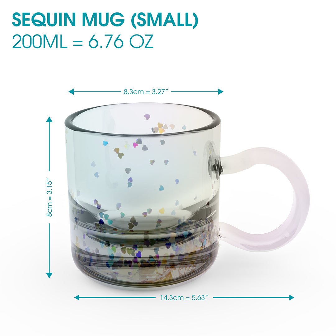 RIKI LOVES RIKI Sequin Mug Small Dimensions - Compact and stylish for every day!