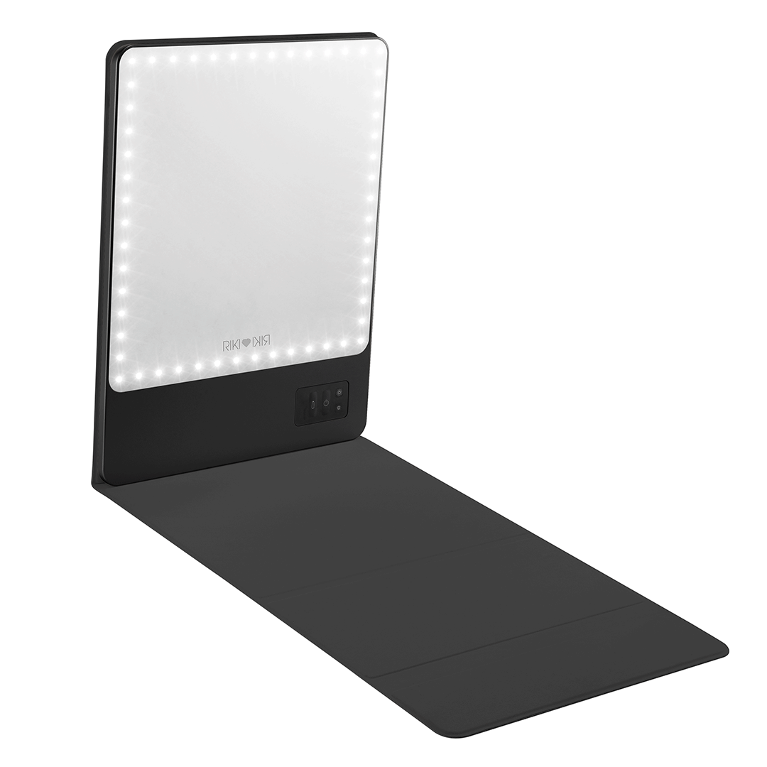 RIKI SKINNY ECO Glam On-the-Glow Set in Black, single mirror for precision