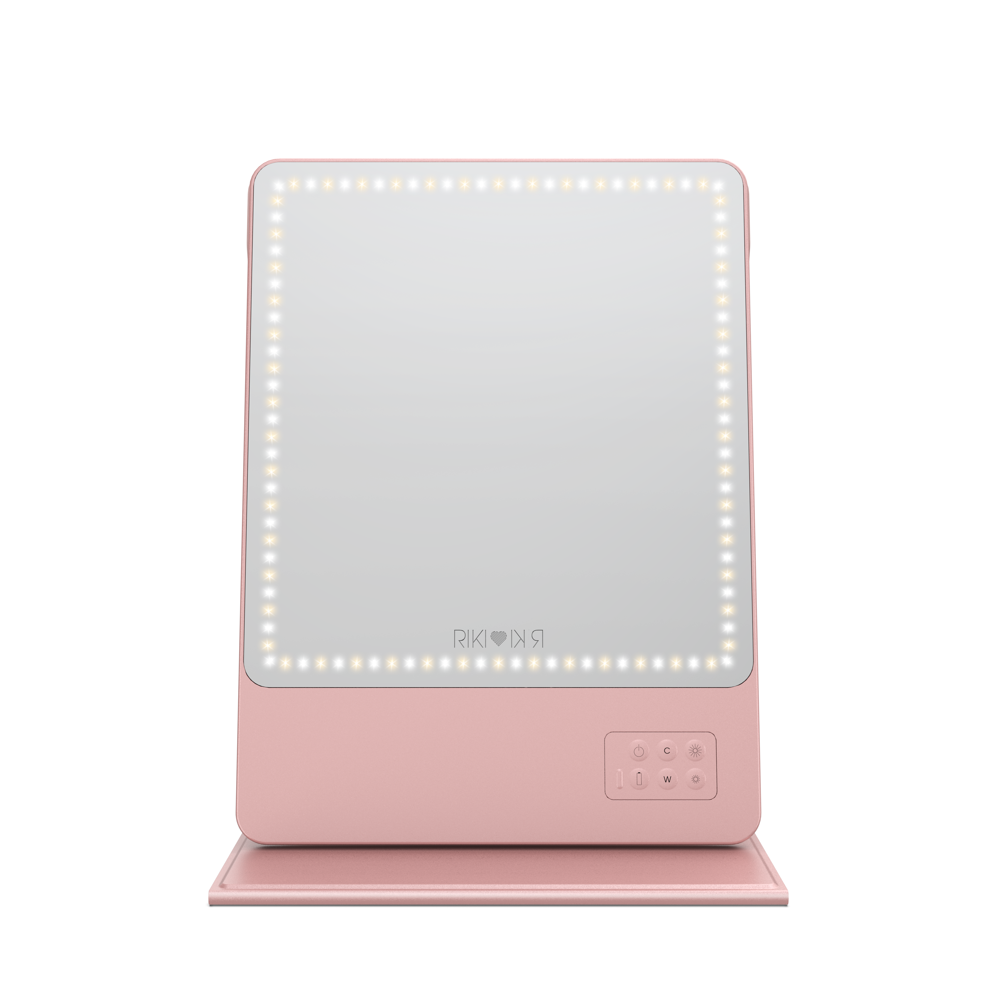 RIKI SKINNY ECO Glam On-the-Glow Set in Pink, front view of stylish mirror