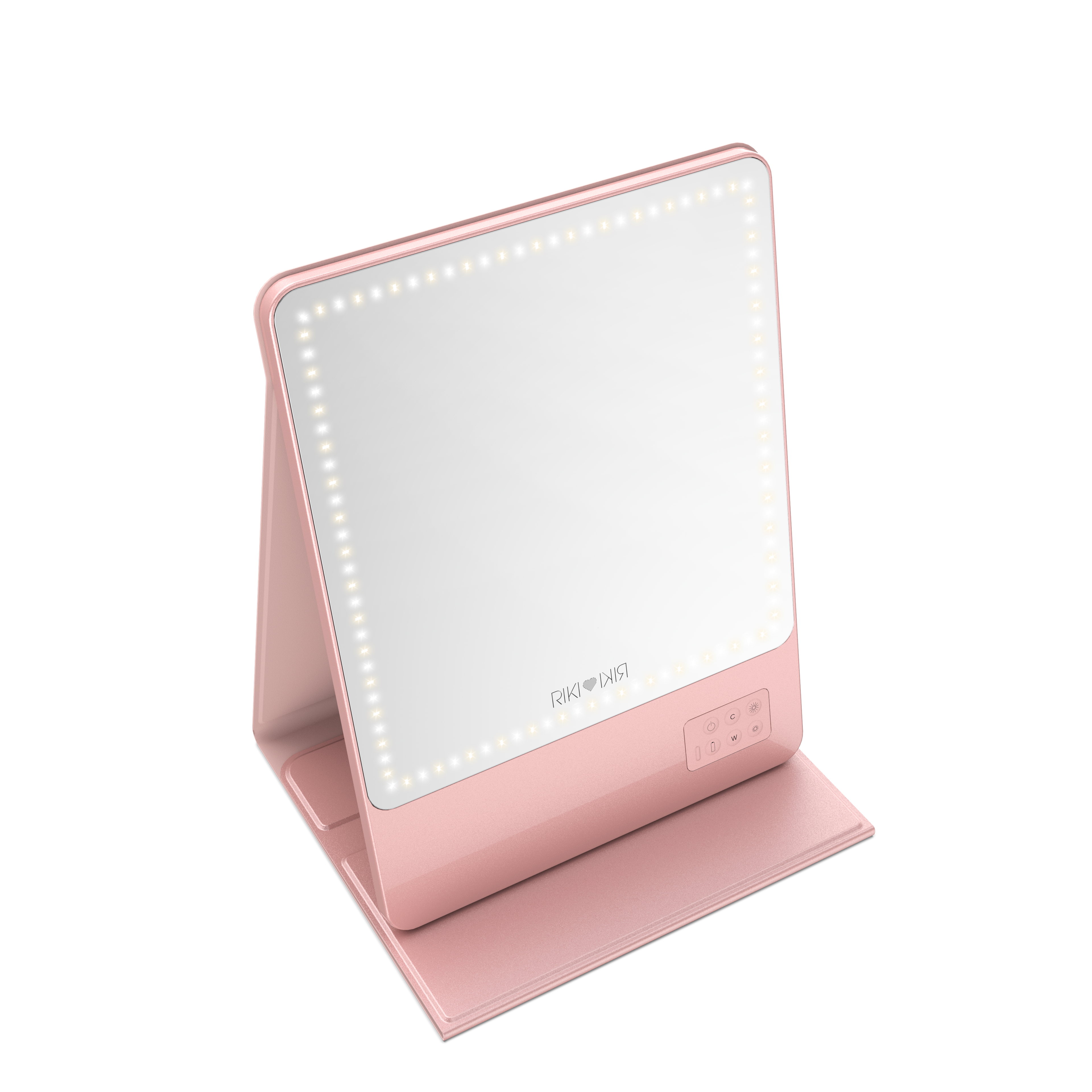 RIKI SKINNY ECO Glam On-the-Glow Set in Pink, front view of stylish mirror