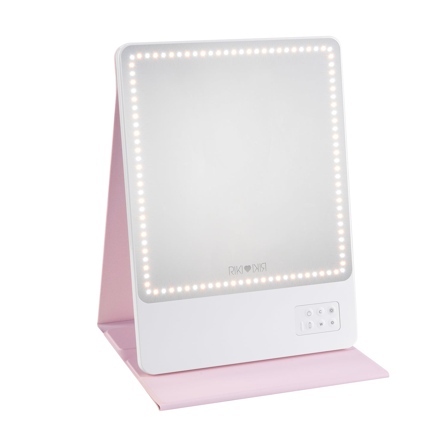 RIKI SKINNY ECO Glam On-the-Glow Set in White, side view of elegant mirror