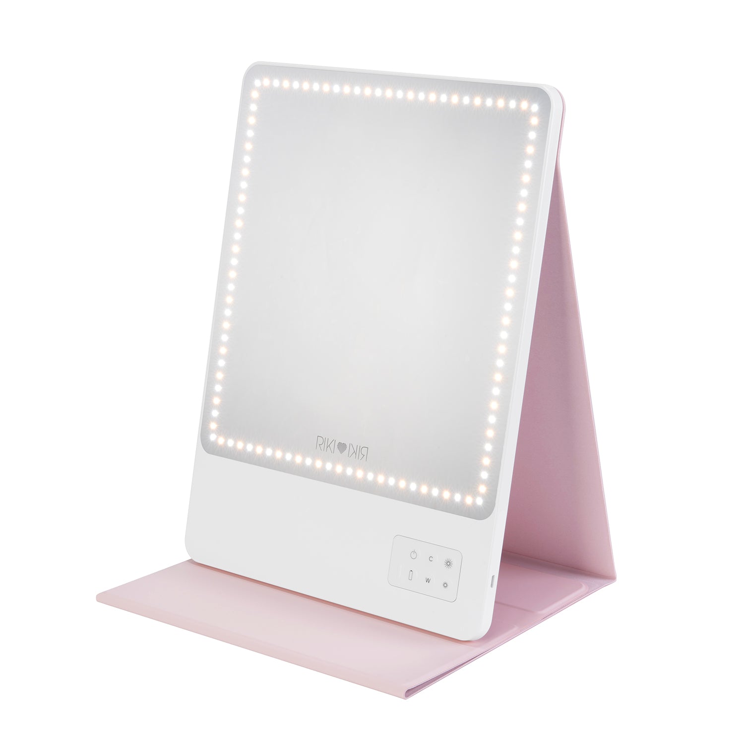 RIKI SKINNY ECO Glam On-the-Glow Set with White and Pink Flip Case, portable and convenient