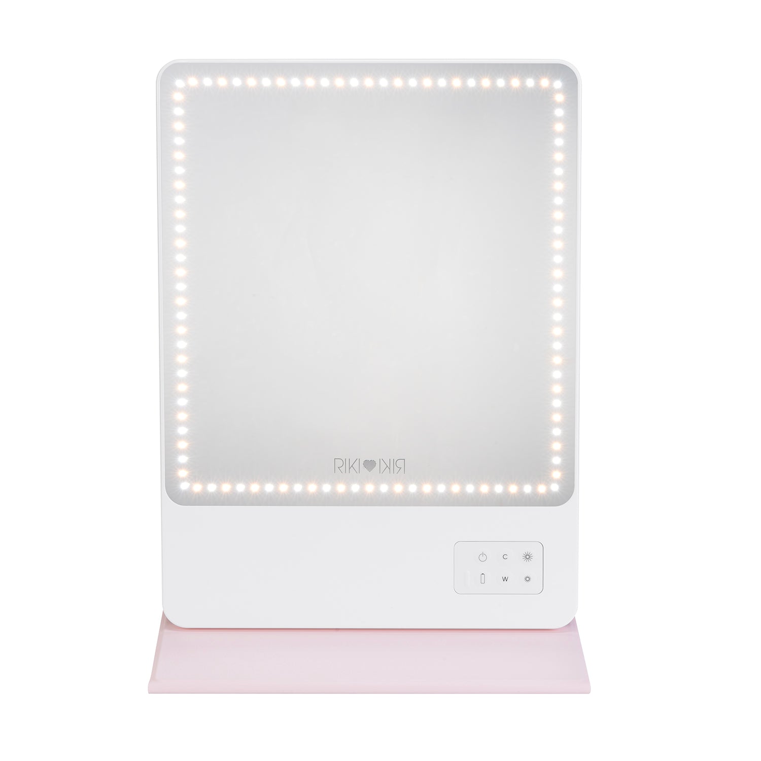 RIKI SKINNY ECO Glam On-the-Glow Set with White and Pink Flip Case, side view of multipurpose design