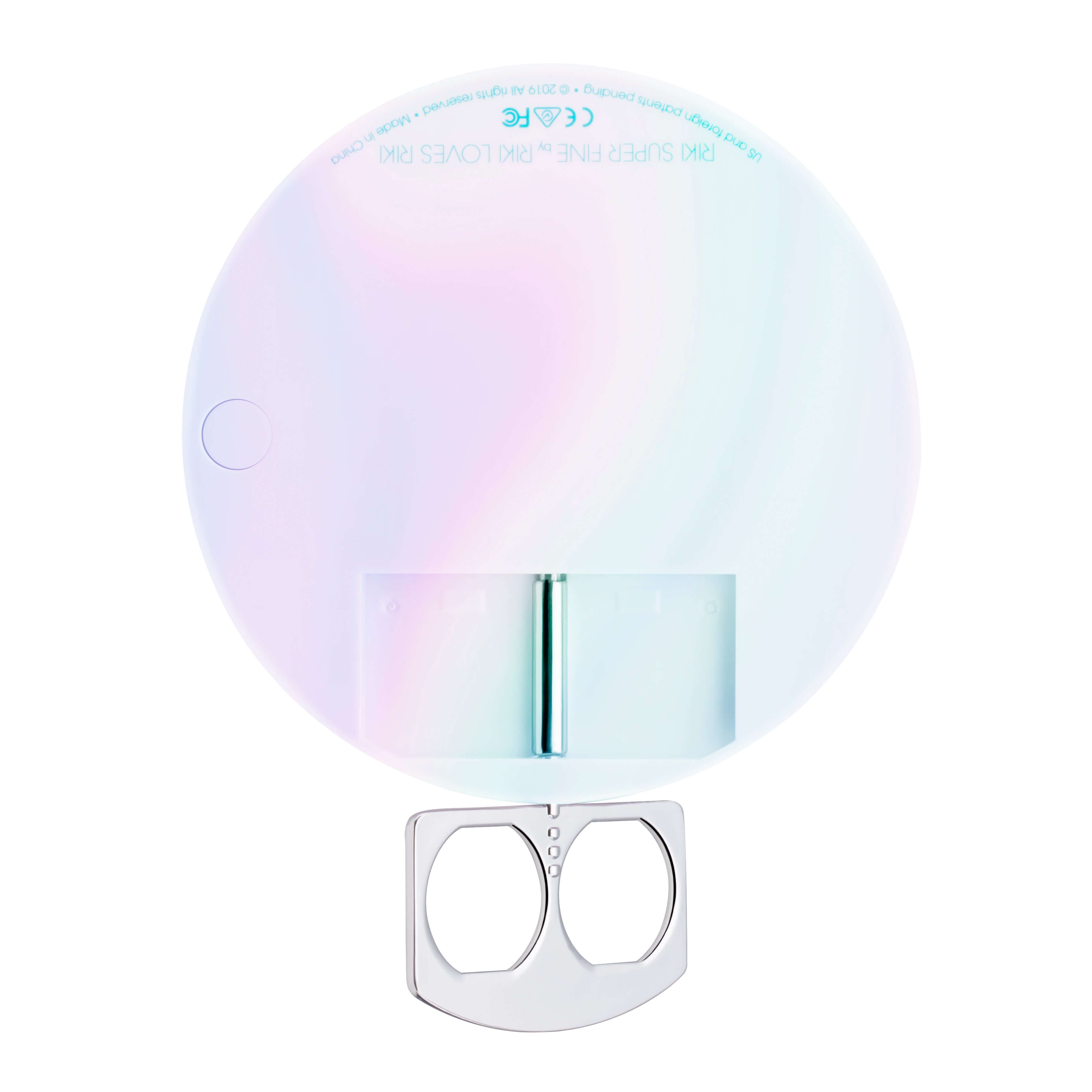 Elevate your makeup game with the RIKI SUPER FINE 7x Hands-Free Makeup Mirror in Iridescent