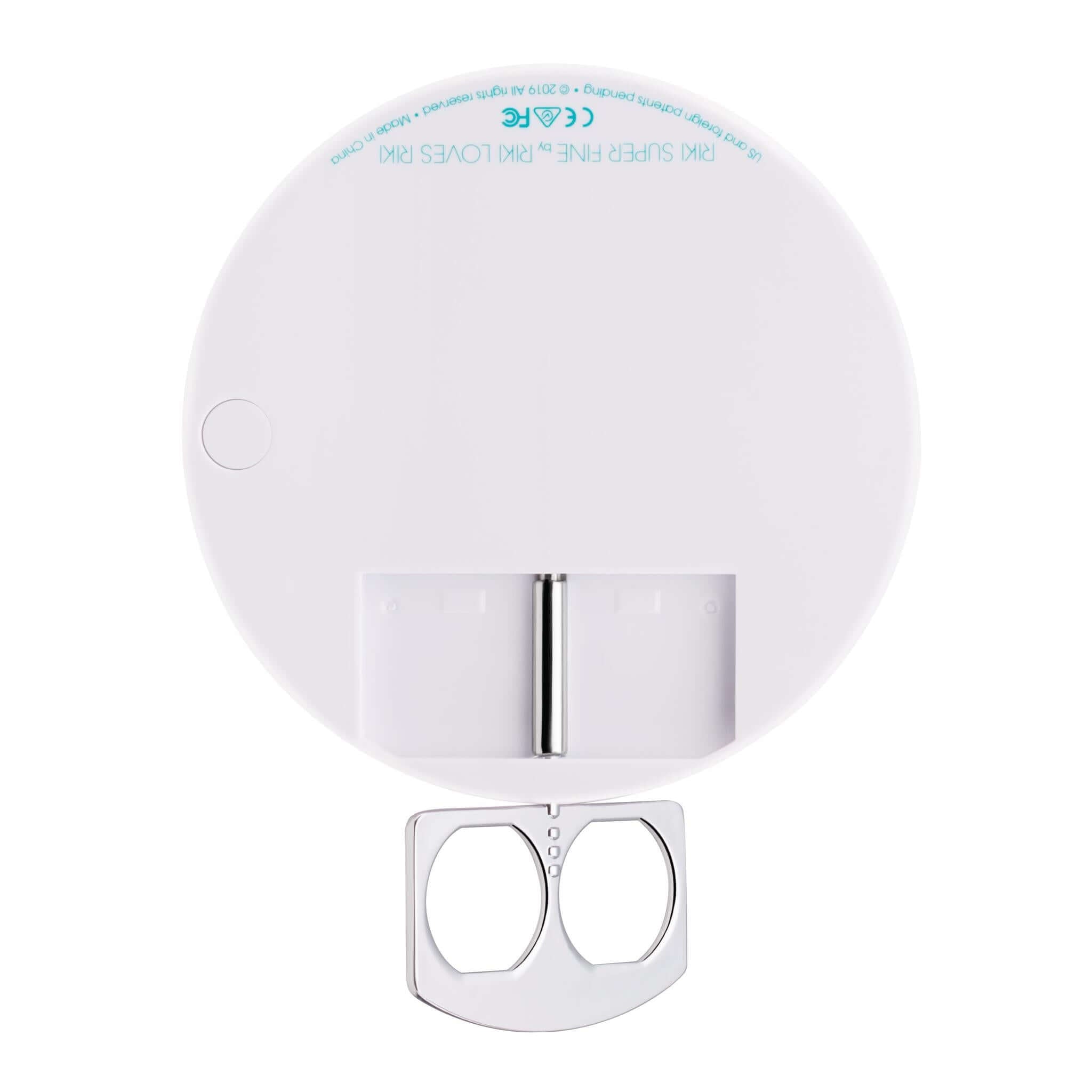 Shine bright with the RIKI SUPER FINE 7x Hands-Free Makeup Mirror in White