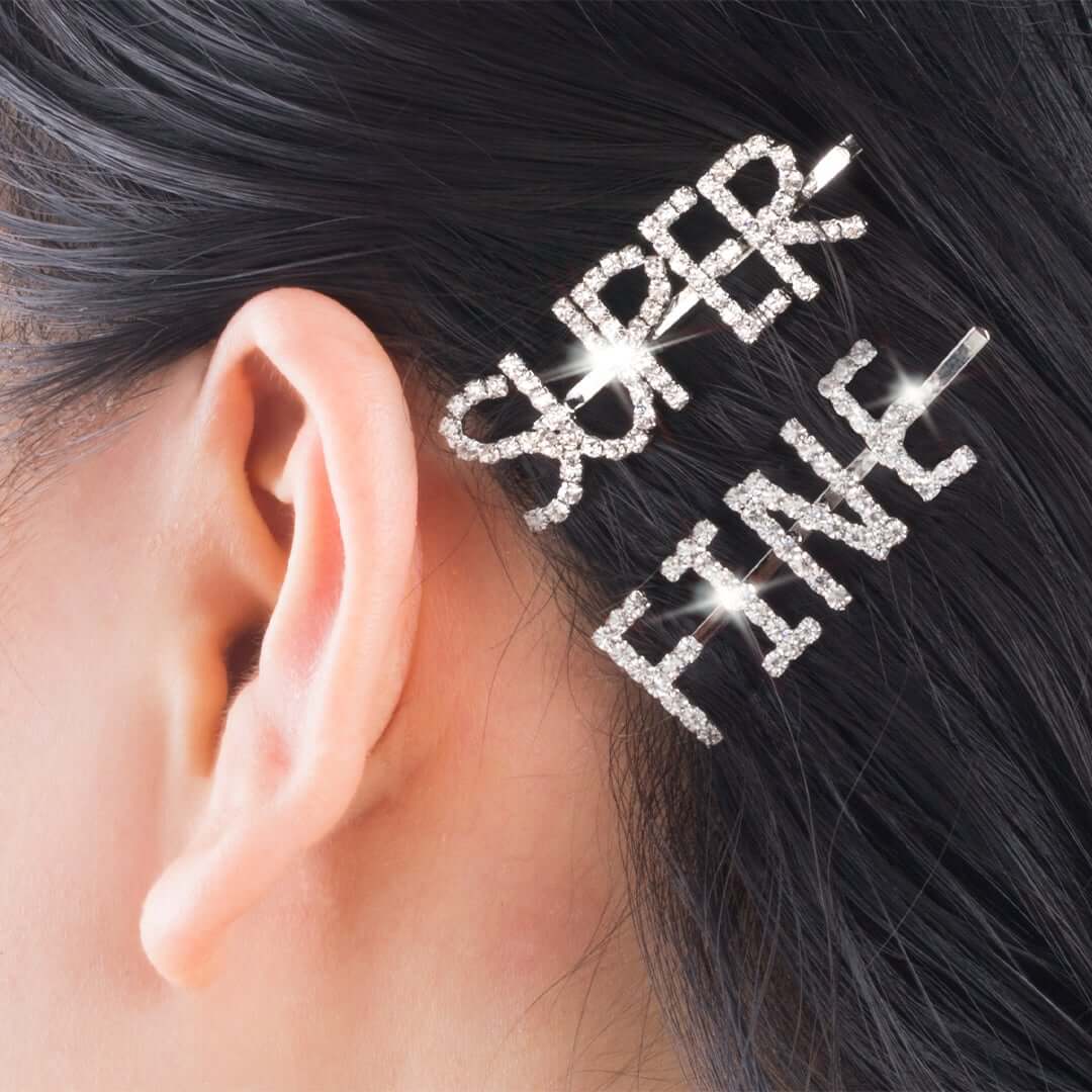 Shine bright with the RIKI LOVES RIKI Super Fine Hair Clip featuring elegant white crystals.