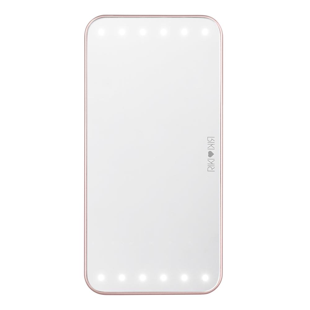 Riki Cutie Rose Gold Front Mirror - Portable LED Makeup Mirror for Quick Touch-Ups