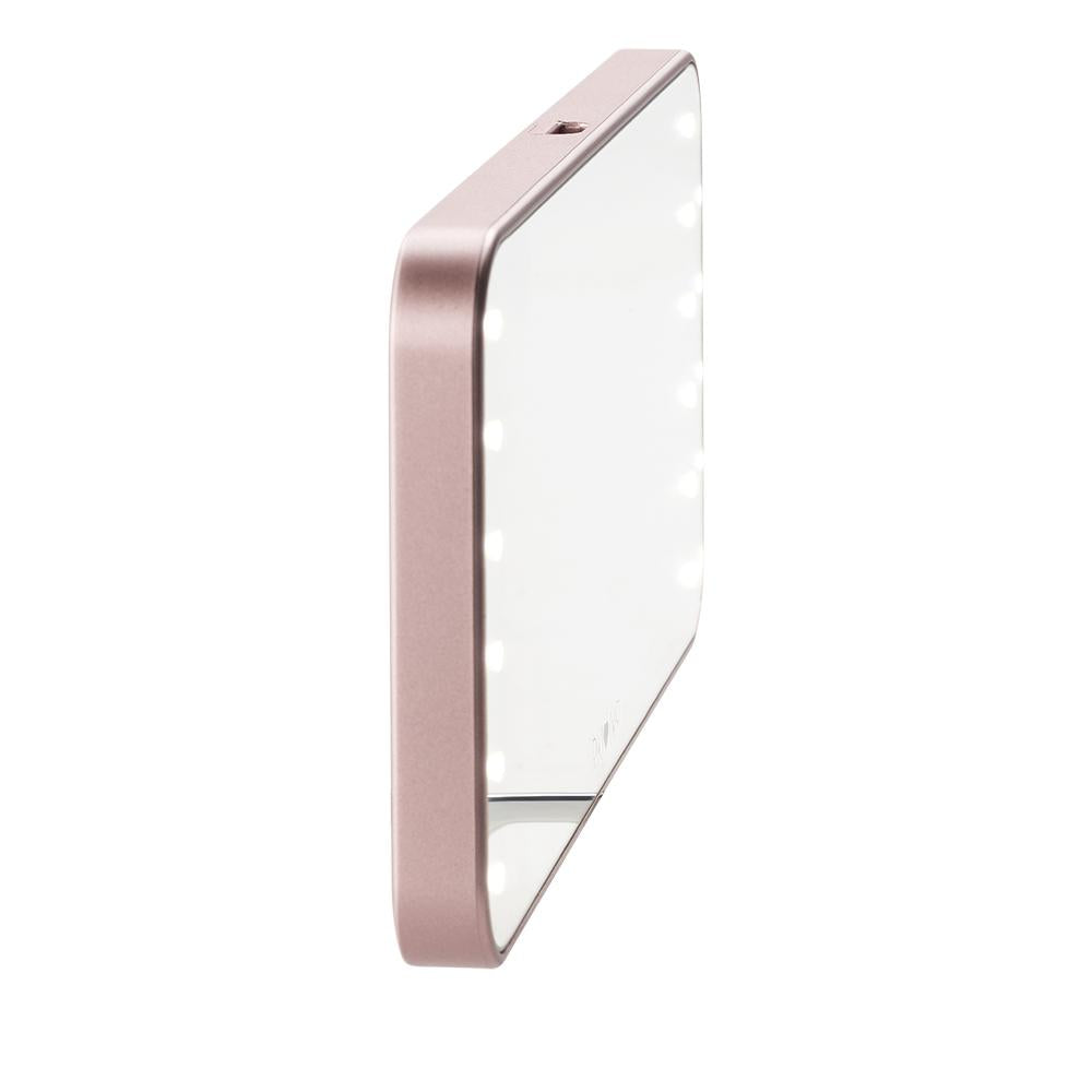 Riki Cutie Rose Gold Side Mirror - Portable LED Makeup Mirror for Touch-Ups