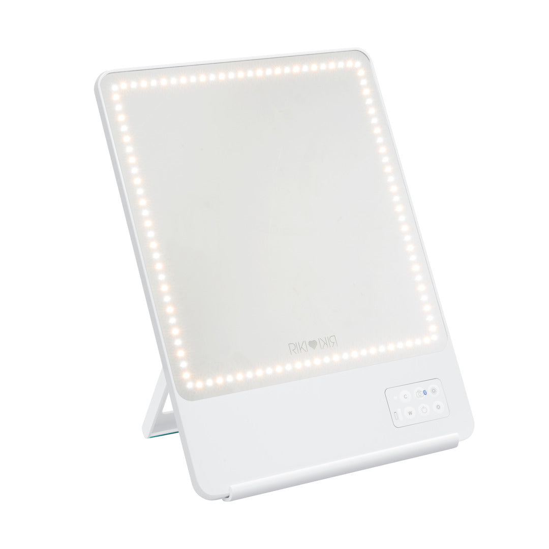 Riki Skinny White Mini Lighted Vanity Mirror cheapest Bluetooth 5x magnification