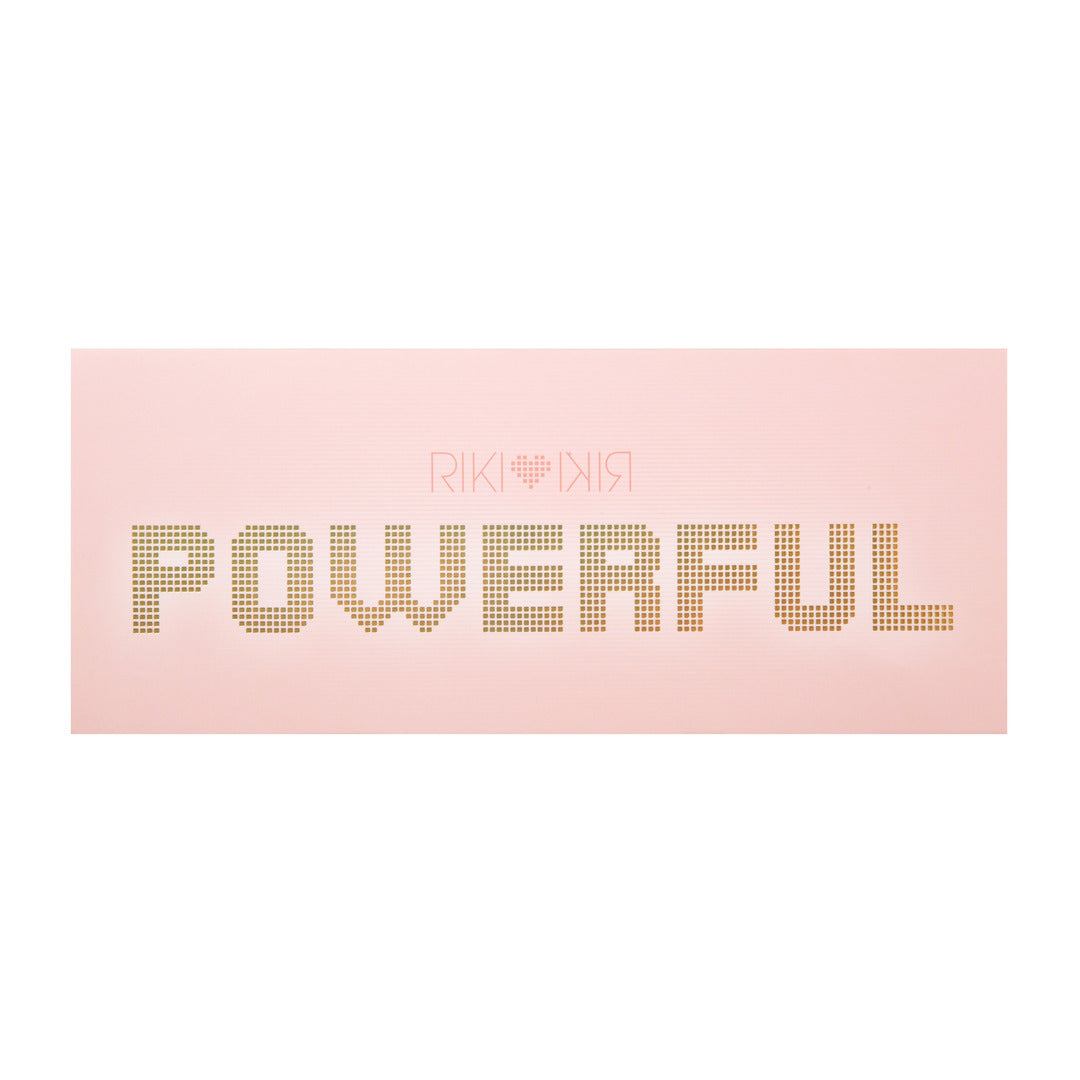 Logo of the Sparkle RIKI Powerful LED-lighted mirror and power bank in hot pink, representing sophistication and glamour for a mirror and power bank portable charger.
